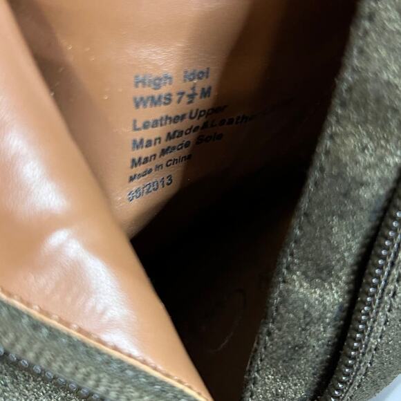 Kenneth Cole Women's High Idol Metallic Leather Green Zip Up Ankle Boots - Picture 9 of 15